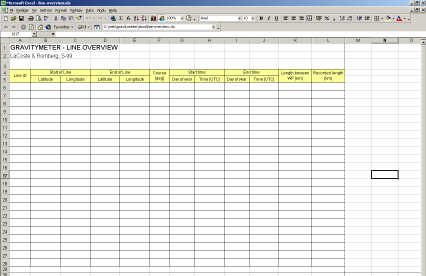 Line overview log sheet