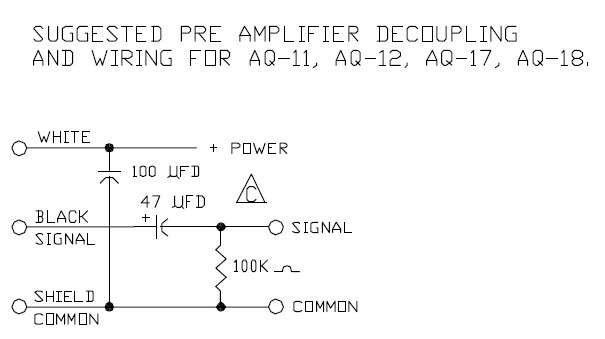 Recommended AQ-18 decoupling and wiring.