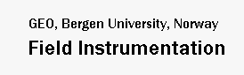 GEO, Bergen University: Instrumentation