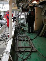 2nd deck, gun winch (no. 111) foundation seen, facing stern