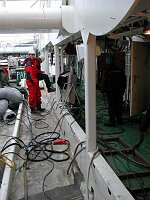 2nd deck, gun winch (no. 111) foundation seen, facing stern.