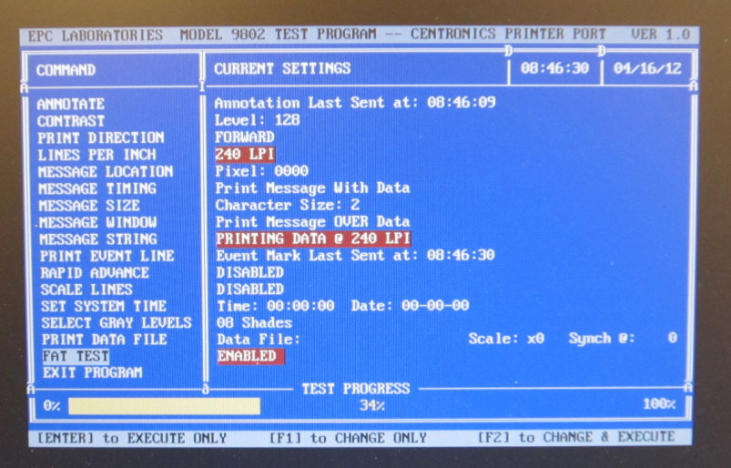 EPC Model 9802 FAT program