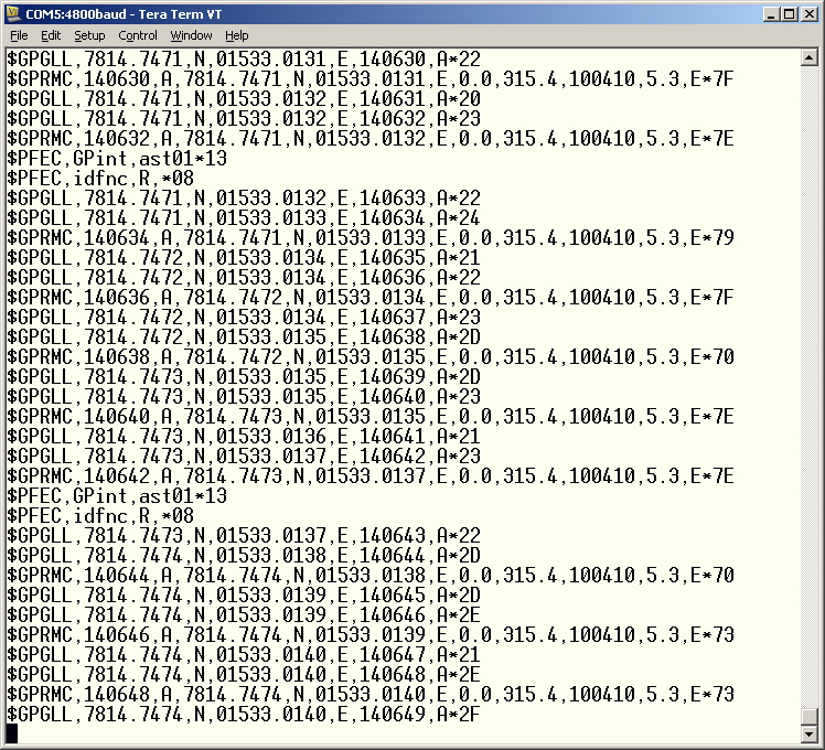 Example data capture port DATA4 on Rader/Plotter